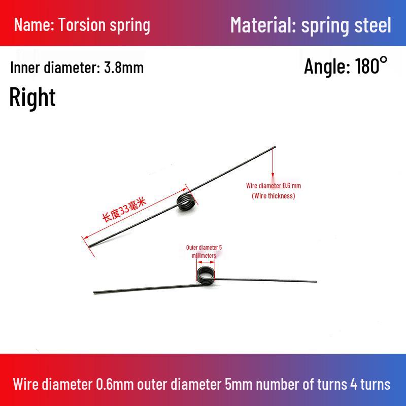 Torsion Spring Steel 0.3-3.0 for 90/180° Clip Trash Can