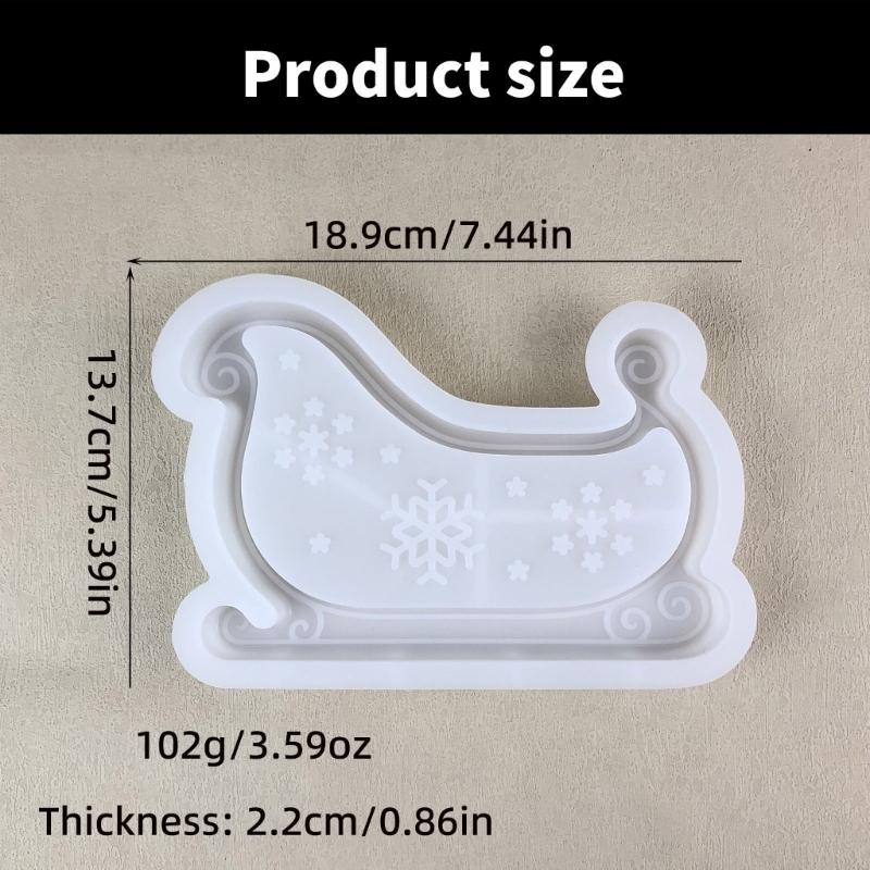 Creative Sleigh Resin Castes Sturdy Silicone Mold Stylish Dishes Tray Molds Accessory for Customes Craft Projects