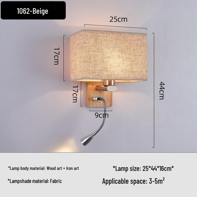 European LED Wall Lamp: Wooden Craft Bedside Light for Hotel or Bedroom