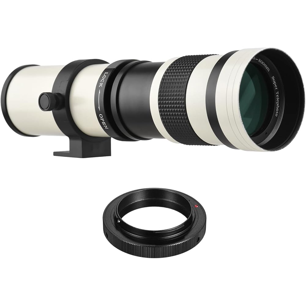 

LOUJIN Camera MF Super Telephoto Zoom Lens F/8.3-16 420-800mm T2 Mount with AI Mount Adapter Ring...