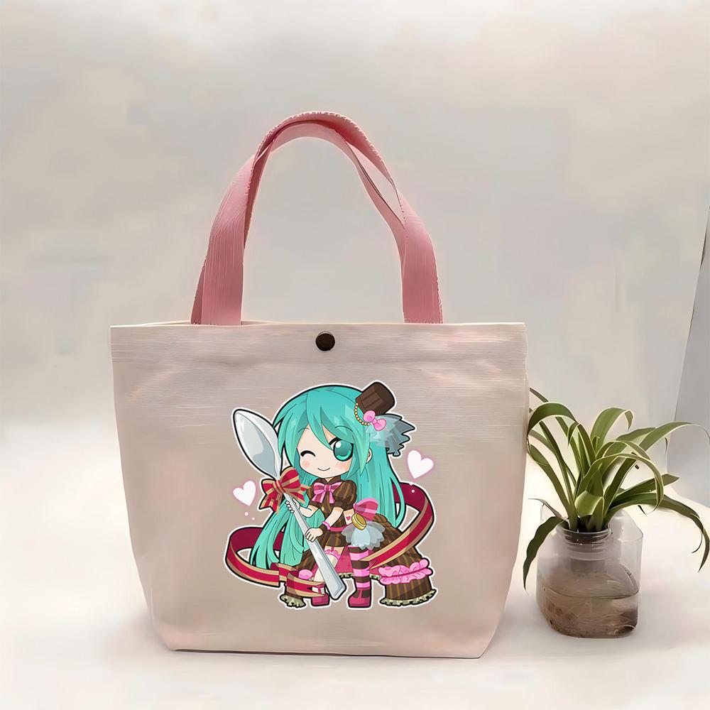 Cute Chibi Anime Character Canvas Tote Bag Shoulder Handbag Collectible Gift For Fans