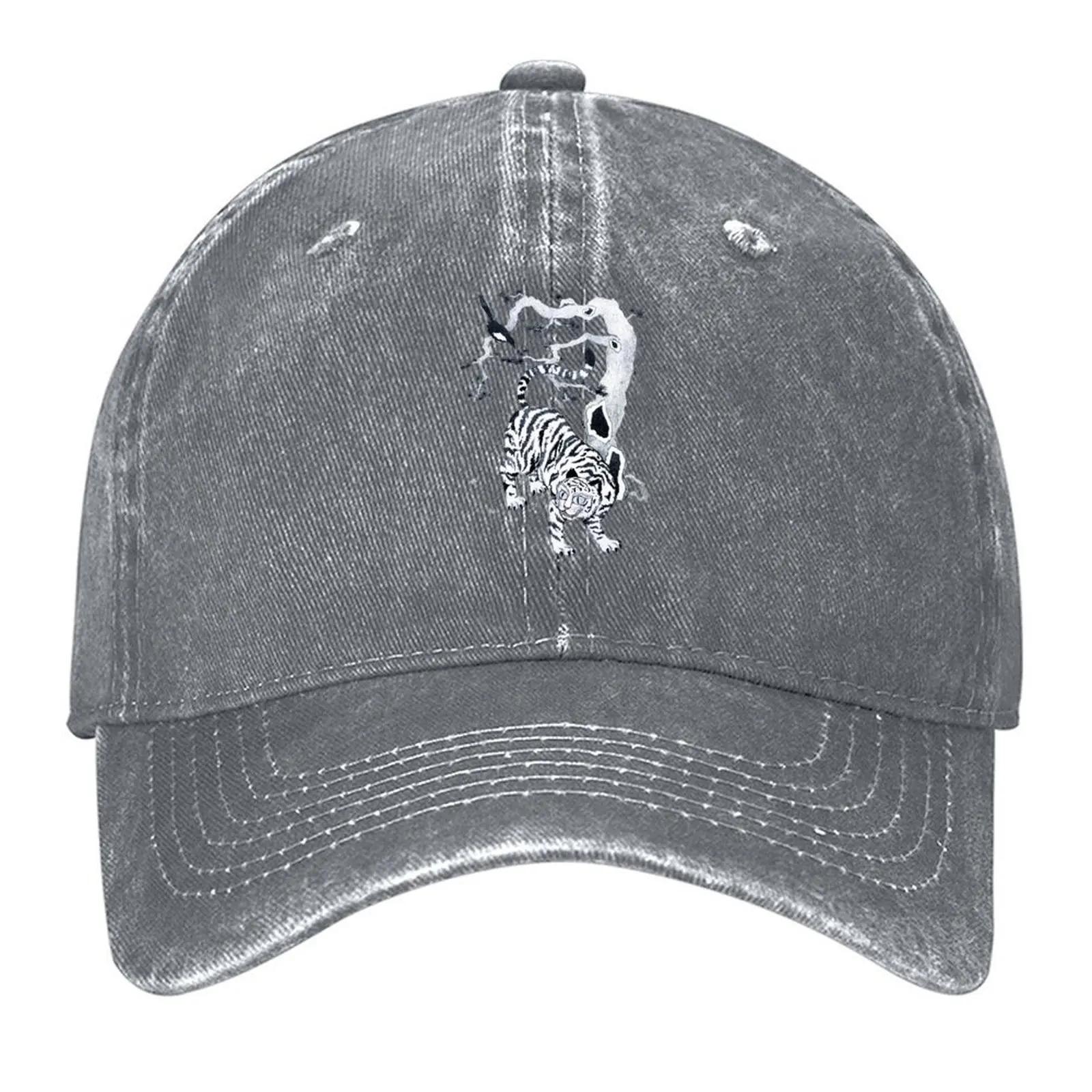 

tiger and magpie;  (korean folk painting, jakhodo) Baseball Cap Rugby cute Kids Hat Christmas Hat For Men Women s пісочний