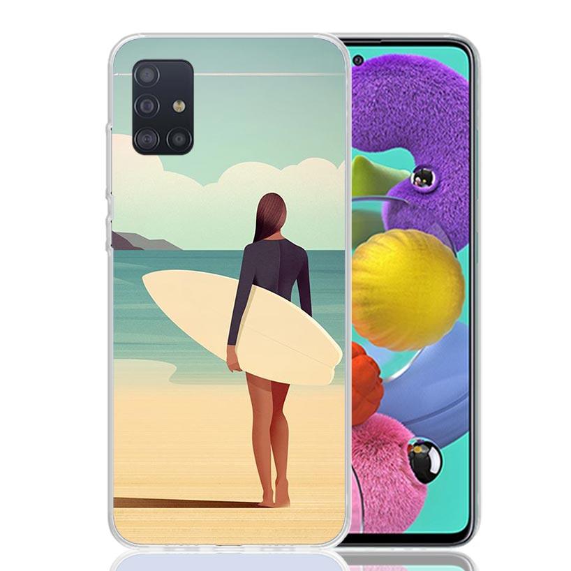 Surf Board Aesthetic Phone Case For Samsung Galaxy A52 A32 A22 A12 A02S A50S A30S A51 A31 AA71 Note 20 Ultra 10 S10 Plus Galaxy