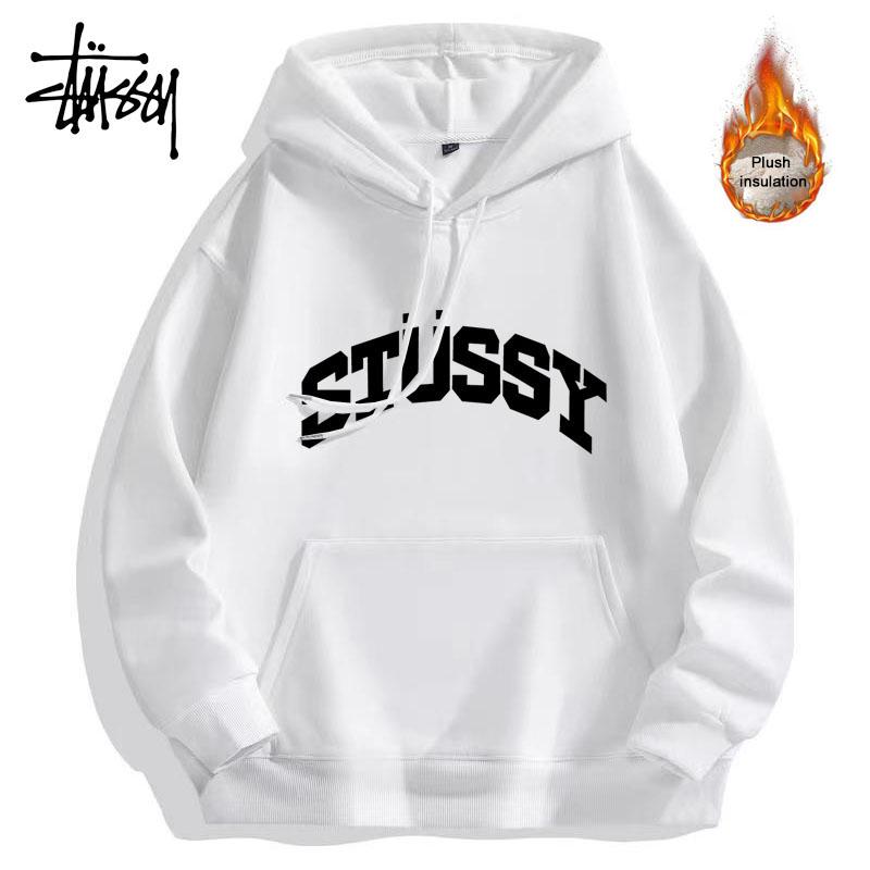 

Stussy 2023, осенне-зимняя мужская и женская утолщенная и бархатистая утепленная хлопковая толстовка Stussy с классическим принтом в виде букв