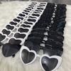 15 Black Heart-Shaped Glasses + 15 White Heart-Shaped Glasses Bridal Groom Bridesmaid Supplies for Wedding Party
