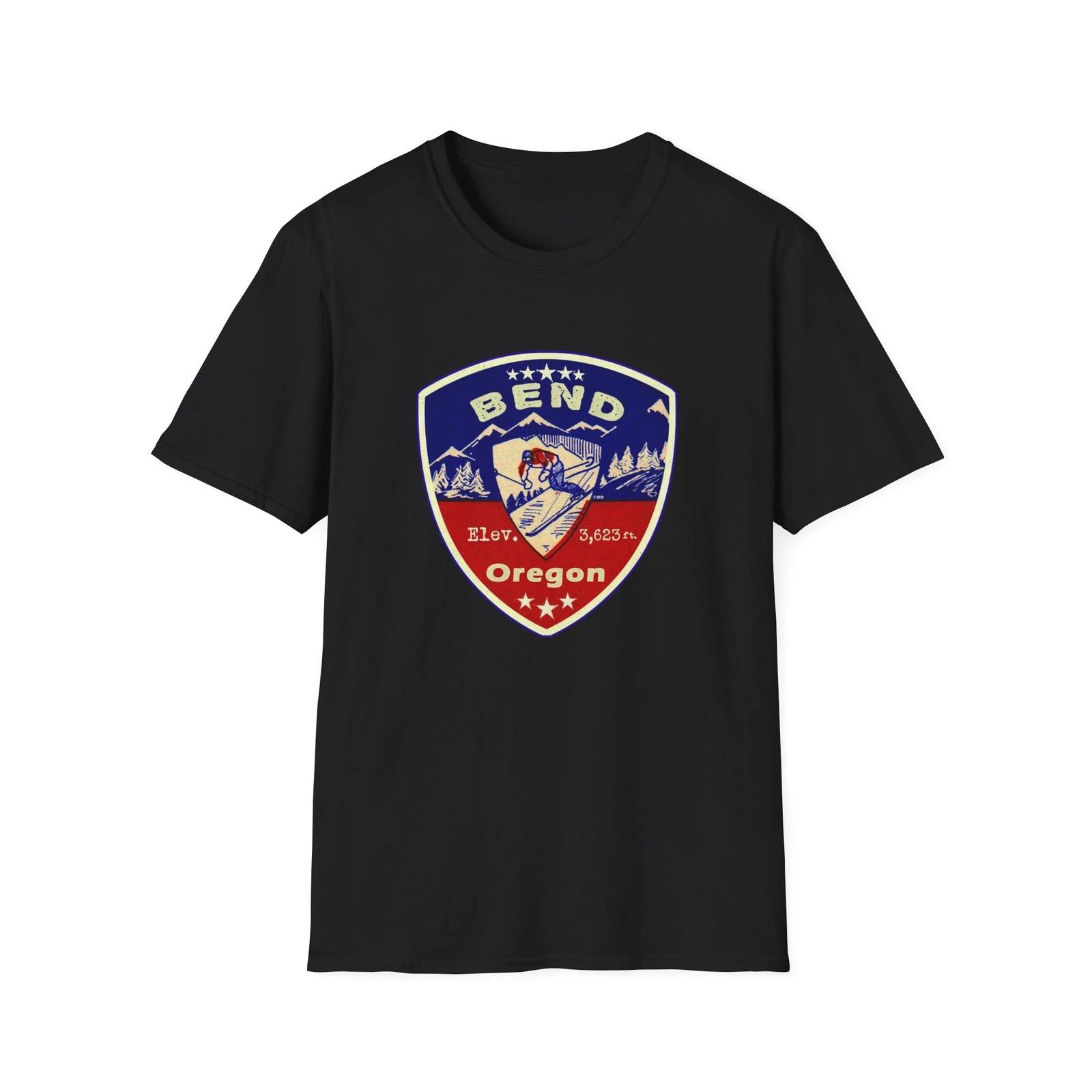 Bend Oregon Unisex T-Shirt Gift Softstyle Ski Skiing OR Souvenir S