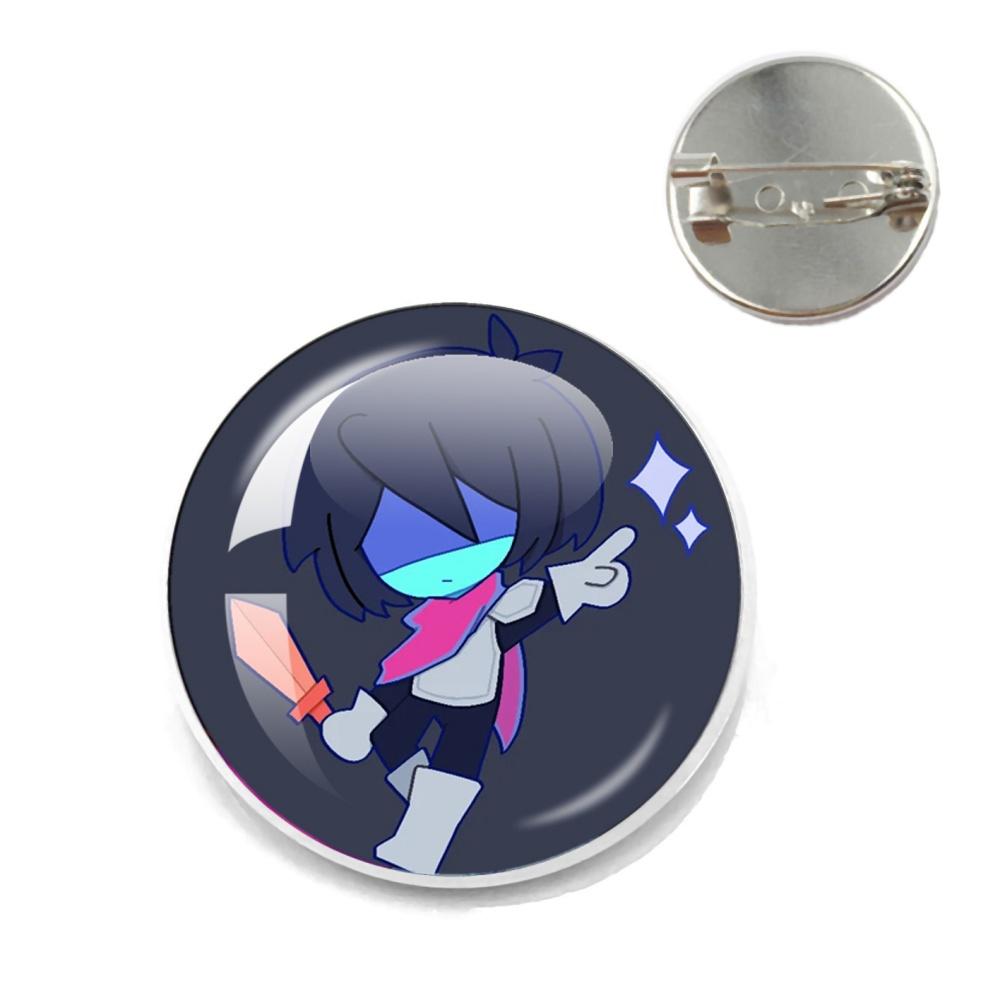 Deltarune Postava ze hry Kris Vtipný Meme Kovové Špendlíky Skleněná Brož Odznaky Doplňky Špendlíky Herní Fanoušci Přátelé Šperky Dárek