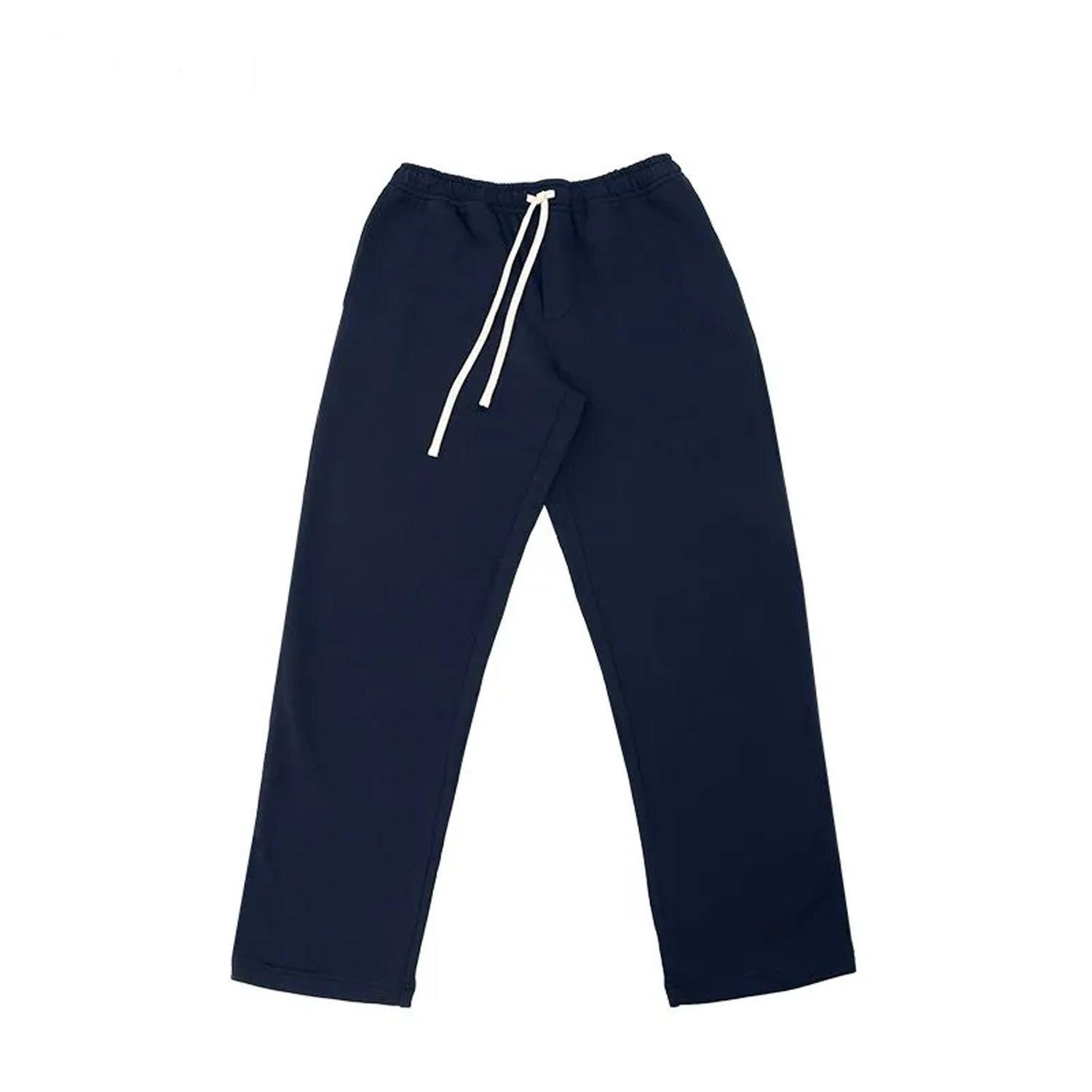 

2025 Spring/Autumn Grey Elastic Waist Straight-Leg Sweatpants - Unisex Casual American Style Medium темно-синього кольору