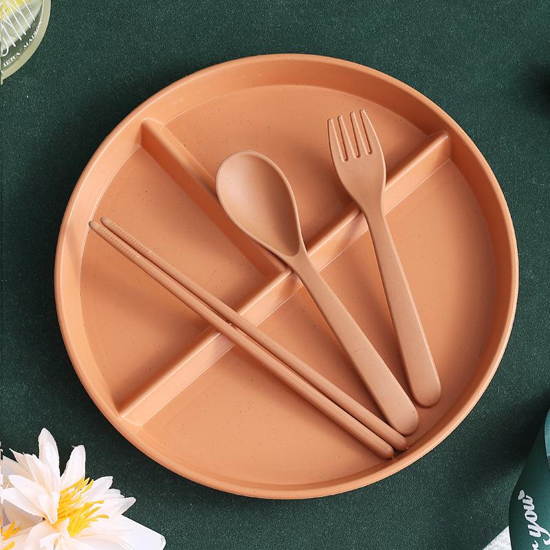 Geteilter Teller in 3 Fächern Diät Wiederverwendbarer Speiseteller Küchengeschirr Portionierteller für Erwachsene Mikrowellengeeignet Lebensmitteltablett Speiseteller