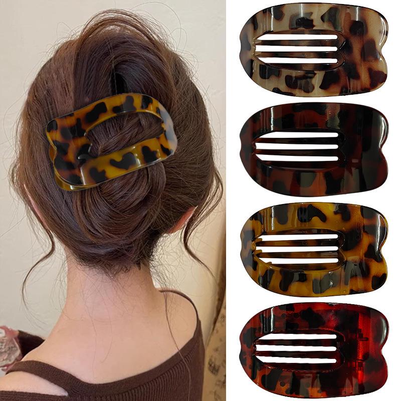 Curved Oval Updo Hair Claw - Temperament Shark Clip