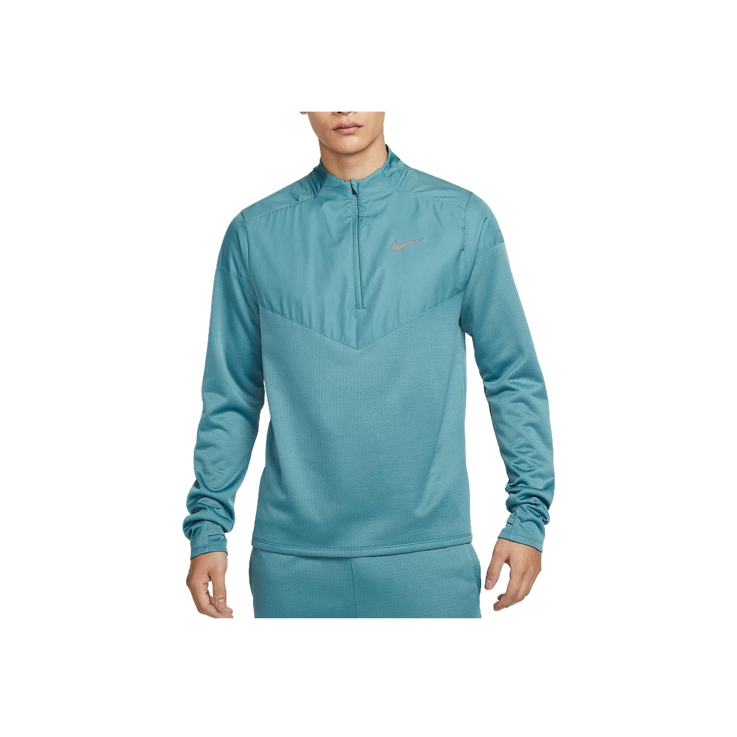 Nike Therma-Fit Sphere Element Повседневная Удобная Универсальная Мягкая Футболка с Длинным Рукавом Мужские Топы Дымчато-Серый-Синий FZ1116-006 XL