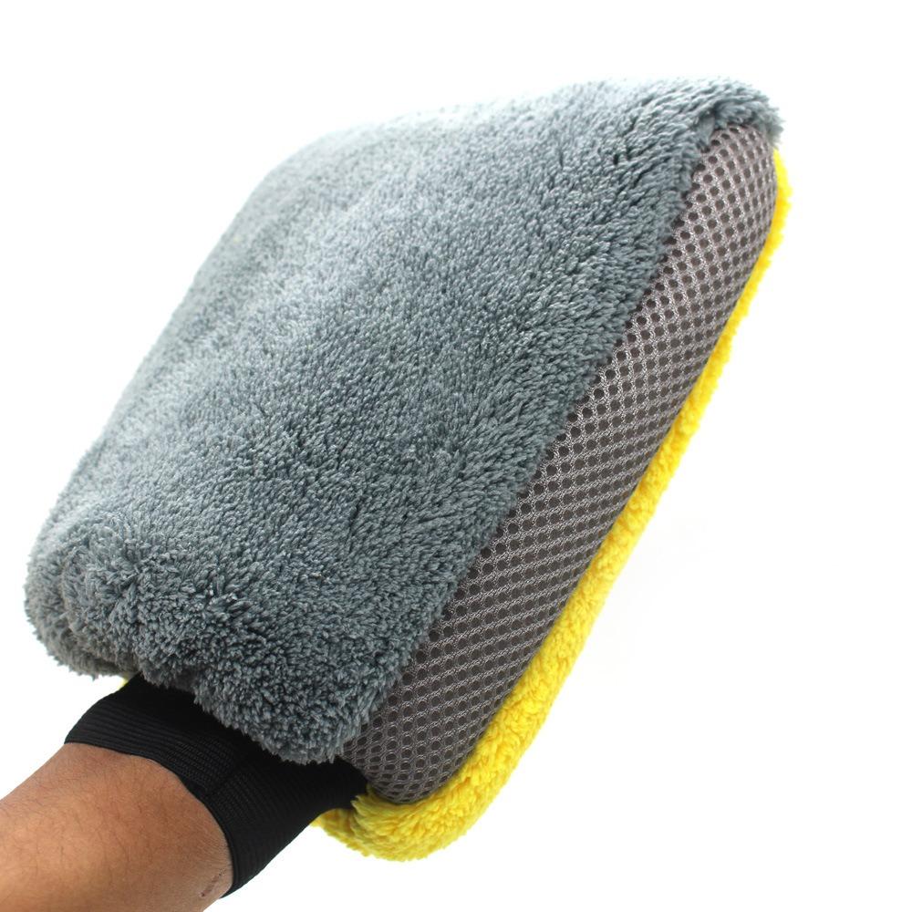 

Coral Fleece Wipe Cloth Soft Microfiber Cleaning Mitt Clean Supplies Car Wash Gloves Car