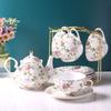 Elegant High-End Coffee Cup Saucer Set, Bone China, Flower Tea Set, British Afternoon Porcelain, Home Drinkware