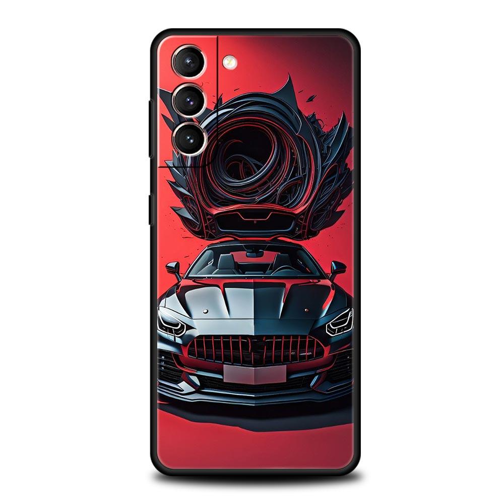 Cool Sports Car Phone Case For Samsung Galaxy S26 Ultra S25 Plus S24 FE S23 S22 5G S21 S20 Cover Black Soft