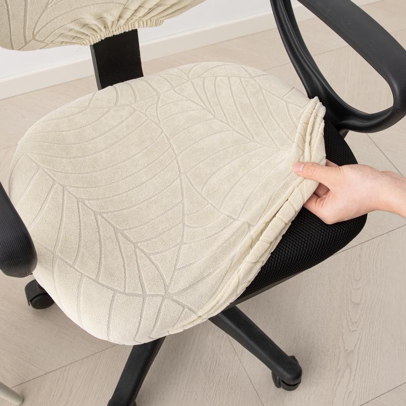 2Pcs/Set Office Chair Cover With Back Computer Game Seat Cover Solid Universal Spandex Anti-Dust Elastic Armchair Slipcover
