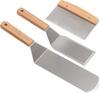 LMETJMA Metal Spatula Turner Set Stainless Steel Griddle Scraper Flat Spatula Pancake Flipper Hamburger Turner Pancake Flipper