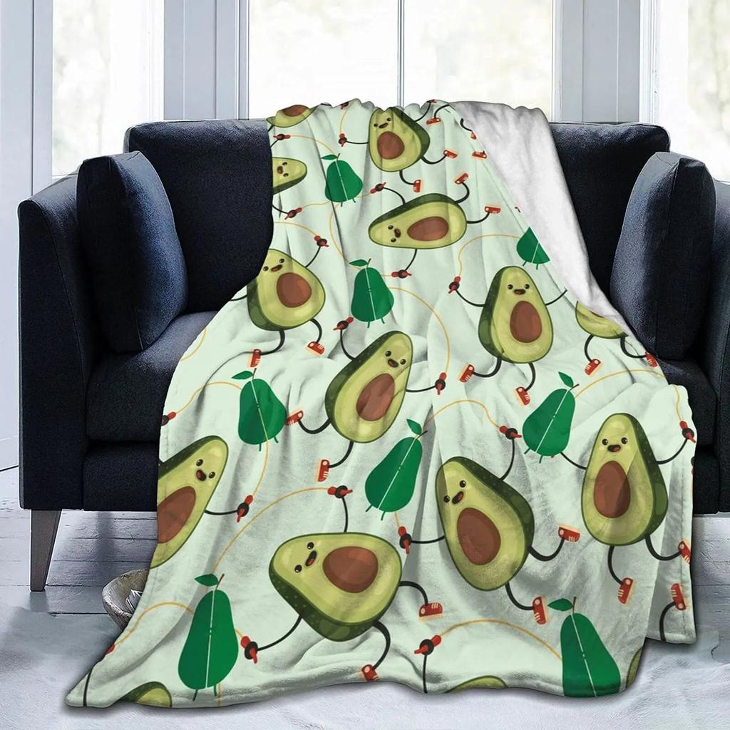 Avocado-Kuscheldecke, Weiche leichte Flanelldecken für Bett, Couch, Sofa, Ganzjahres-Warme Gemütliche Flauschige Plüsch-Mikrofaserdecke