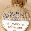 1/4Pcs Wooden Merry Christmas Ornament Farmhouse Rustic Xmas Tree Hanging Double Layer Splicing Love
