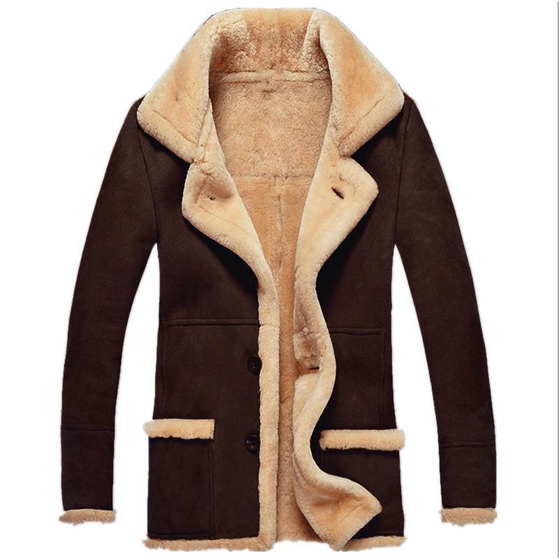 Autumn and Winter Fur All-in-one Thickened Coat Imitation Leather Men's Coat Jacket