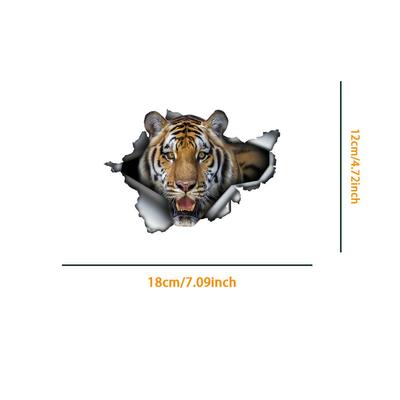 1PC 2D Flat Stickers Tiger Animal Car Stickers Luggage Refrigerator Wall Stickers Laptop Toilet Stickers