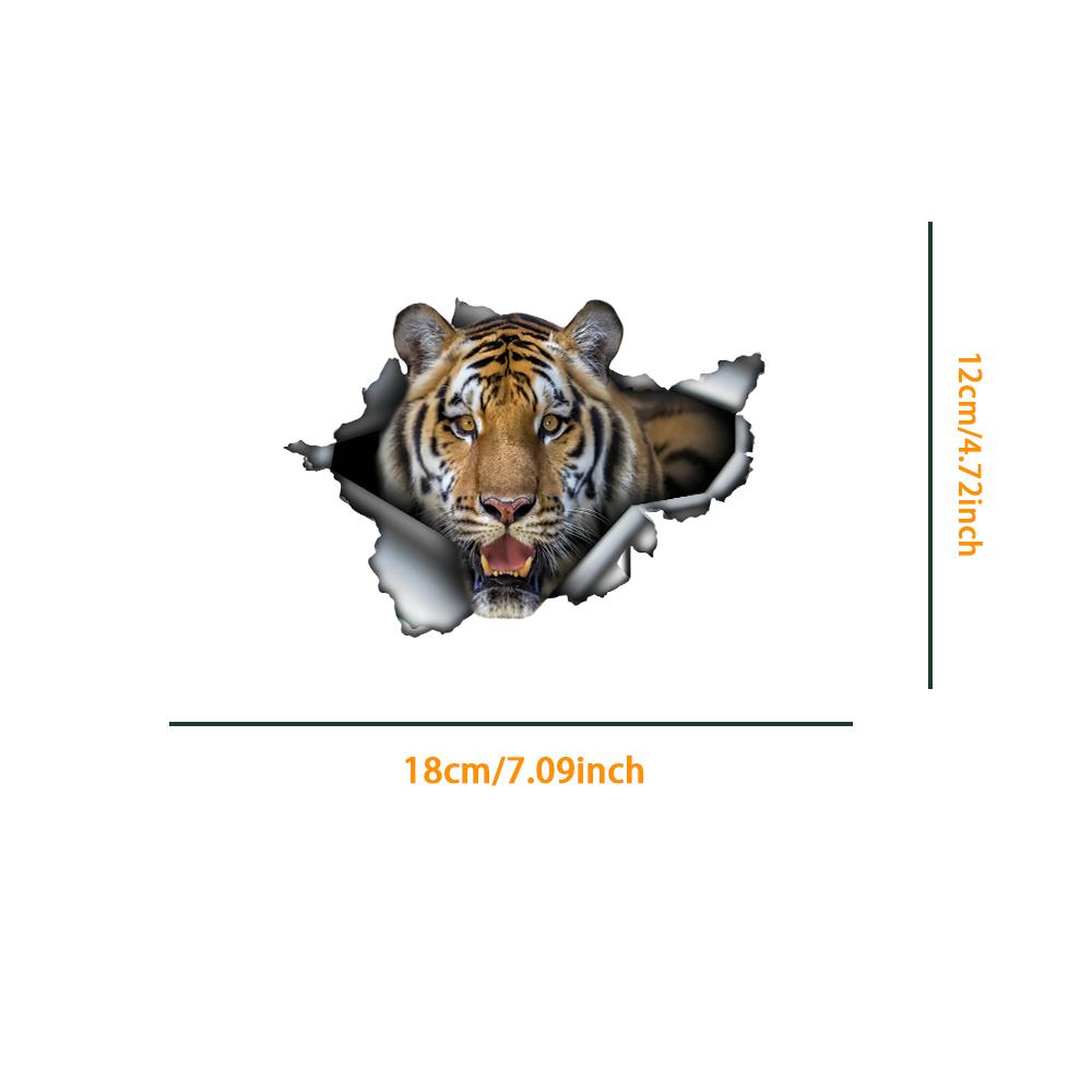 1PC 2D Flat Stickers Tiger Animal Car Stickers Luggage Refrigerator Wall Stickers Laptop Toilet Stickers