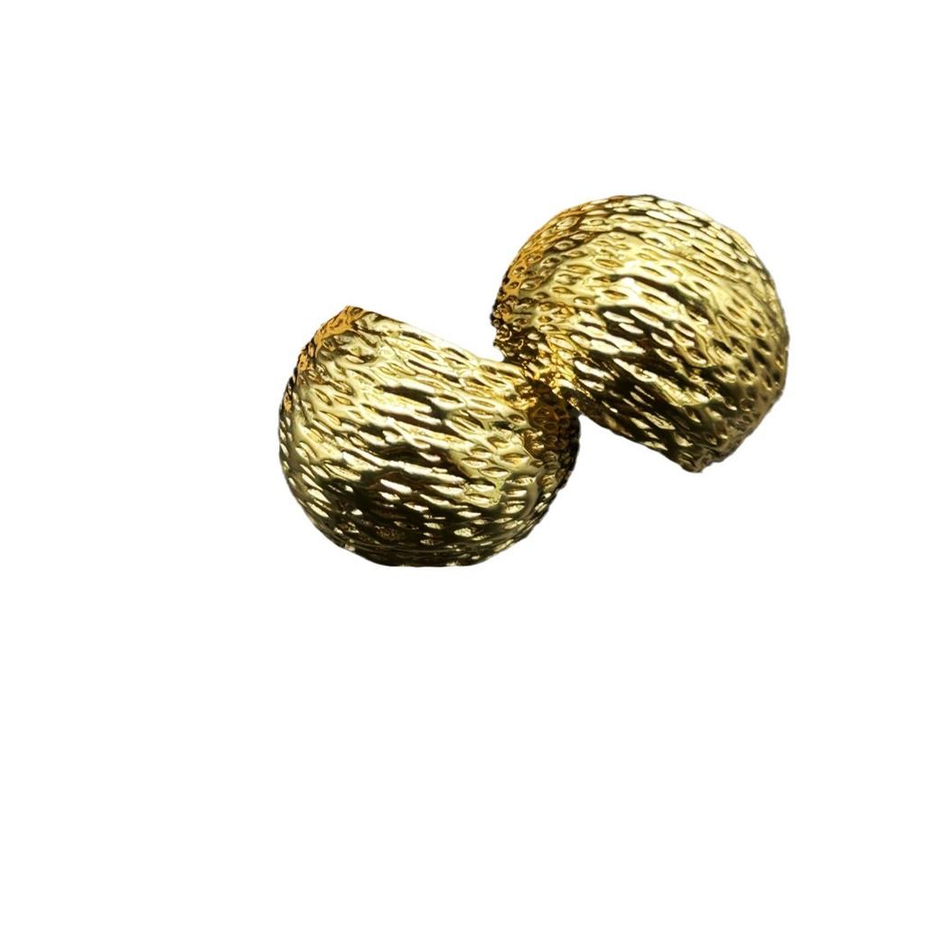 Medieval Vintage Internet Celebrity Silver Needle Electroplating Real Gold Brushed Snail Earrings Exquisite Unique Geometry