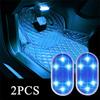 2PCS Wireless Adhesive LED Light Auto Roof Foot Atmosphere Lamp Car Interior LED Lighting Magnetic Touch Light