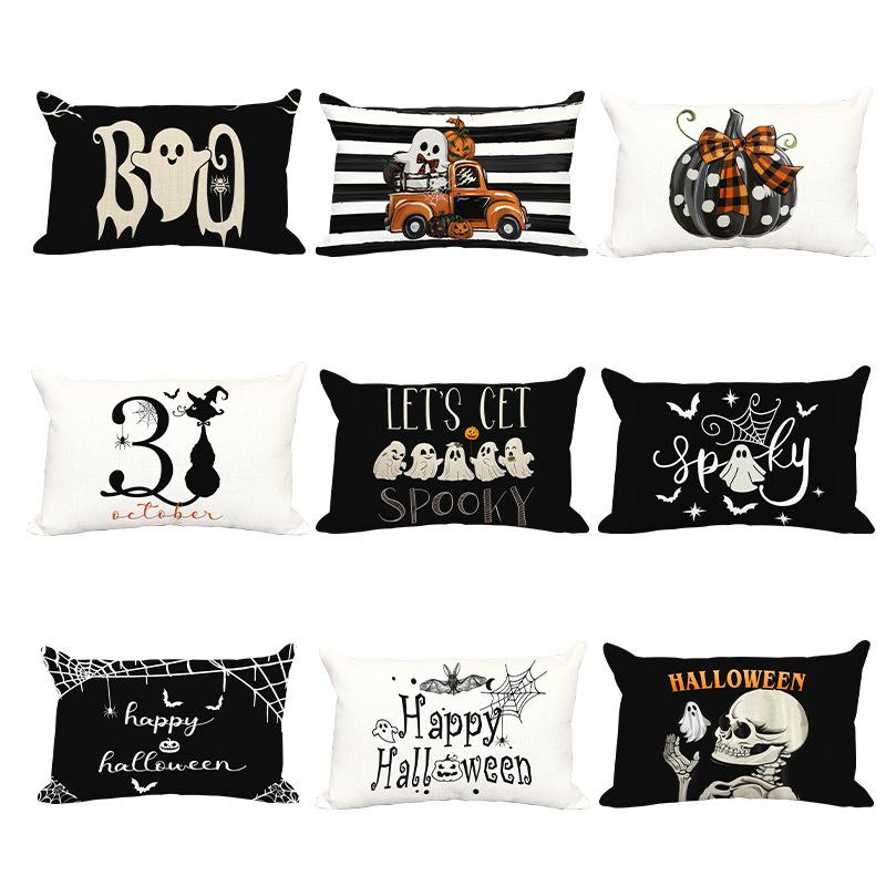 Halloween Waist Pillowcase Festive Atmosphere Decorate Living Room Sofa Pillowcase Polyester Printed Cushion Cover
