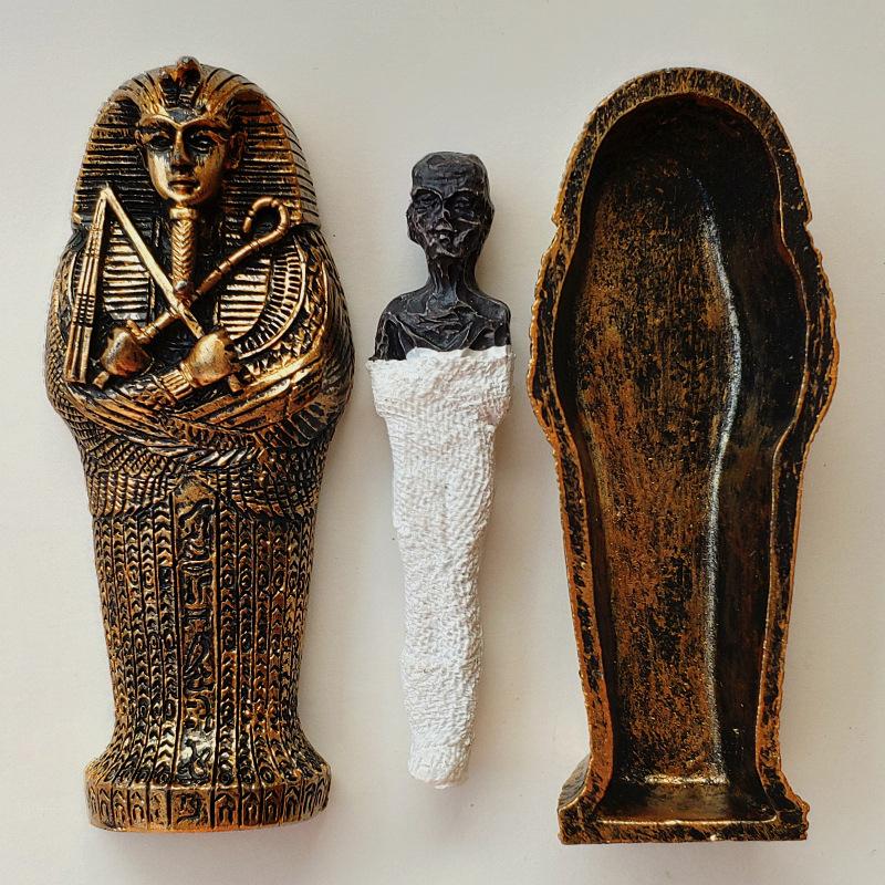 Ancient Egypt Mummy Coffin Ornament Detachable Resin Pharaoh Cleopatra Pyramid Gauze Gift Souvenir Simulation Handicraft