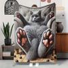 1Pc  Vintage Pets Family Gathering Throw Blanket Warm Soft Cozy Flannel Blanket For Cat Dog Lovers Home Decor