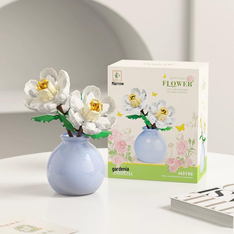 Preserved Flower Bonsai & Rose Succulent Building Blocks - Compatible with LEGO