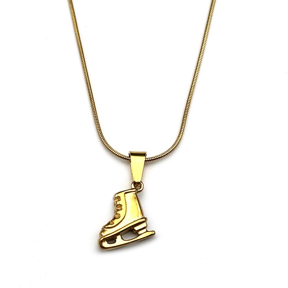 Fashion 3D Ice Skate Shoe Necklace Women Men Sport Figure Skating Lover Stainless Steel Hiphop Street Neck Chain Jewelry Gifts