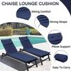 2-Piece Set Outdoor Lounger Cushions, Replacement Cushions for Garden Furniture, Seat Cushions for Loungers – Navy Blue
