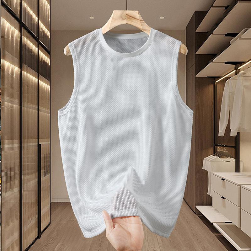 Duże Rozmiary 5XL-11XL Luźna Bezrękawnikowa Koszulka dla Mężczyzn Letnie Topy Czarna Codzienna Koszulka Letnie Ubrania