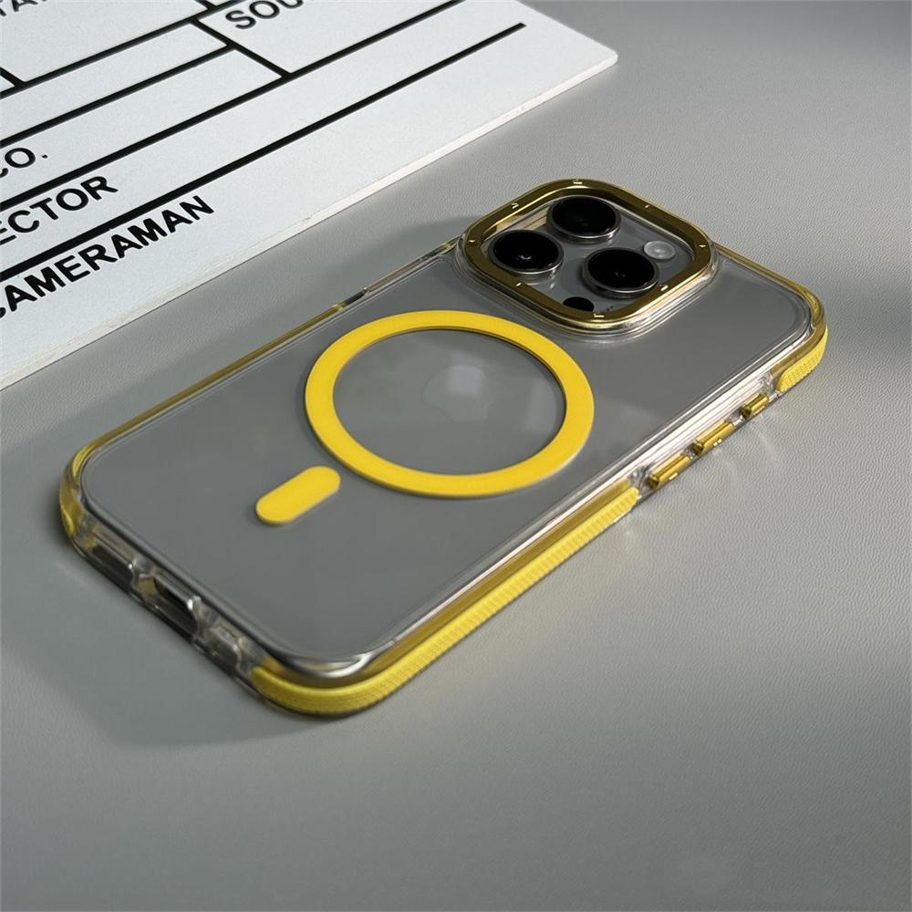 Transparent For Magsafe Magnetic Wireless Charge Phone Case For iPhone 16 14 11 12 13 15 Pro Max Hybrid Armor Protection Cover
