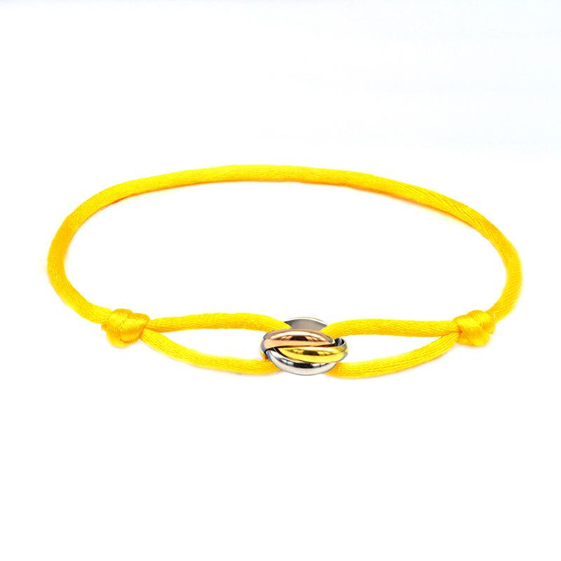 Braccialetto lucky con perline per coppia, amicizia, anelli in acciaio inossidabile, regolabile, impermeabile, braccialetto per amanti per donne, uomini, gioielli