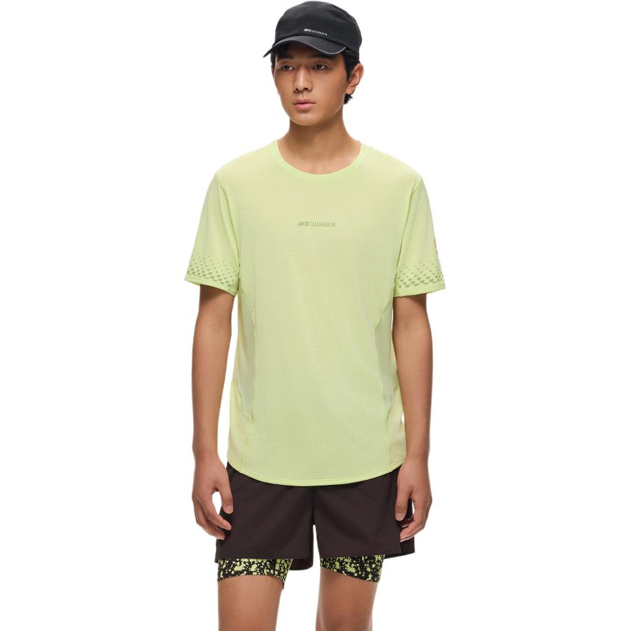 Anta Comfortable Simple Sports Moisture-Wicking Versatile Round Neck Slim Fit Short Sleeve T-Shirt Men Tops Yellow Green 152520113-4