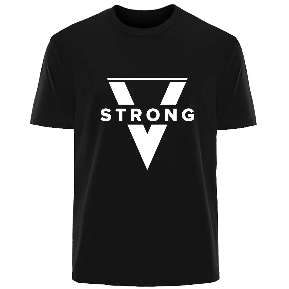 Harajuku Strong Print Summer High Quality Mens 100% Cotto...