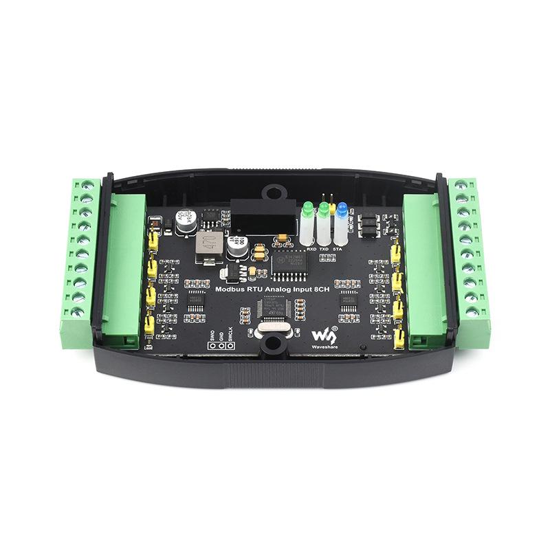 8-Channel Industrial Analog Input Module, DIN Rail Mount, 12-Bit Precision, Modbus RTU
