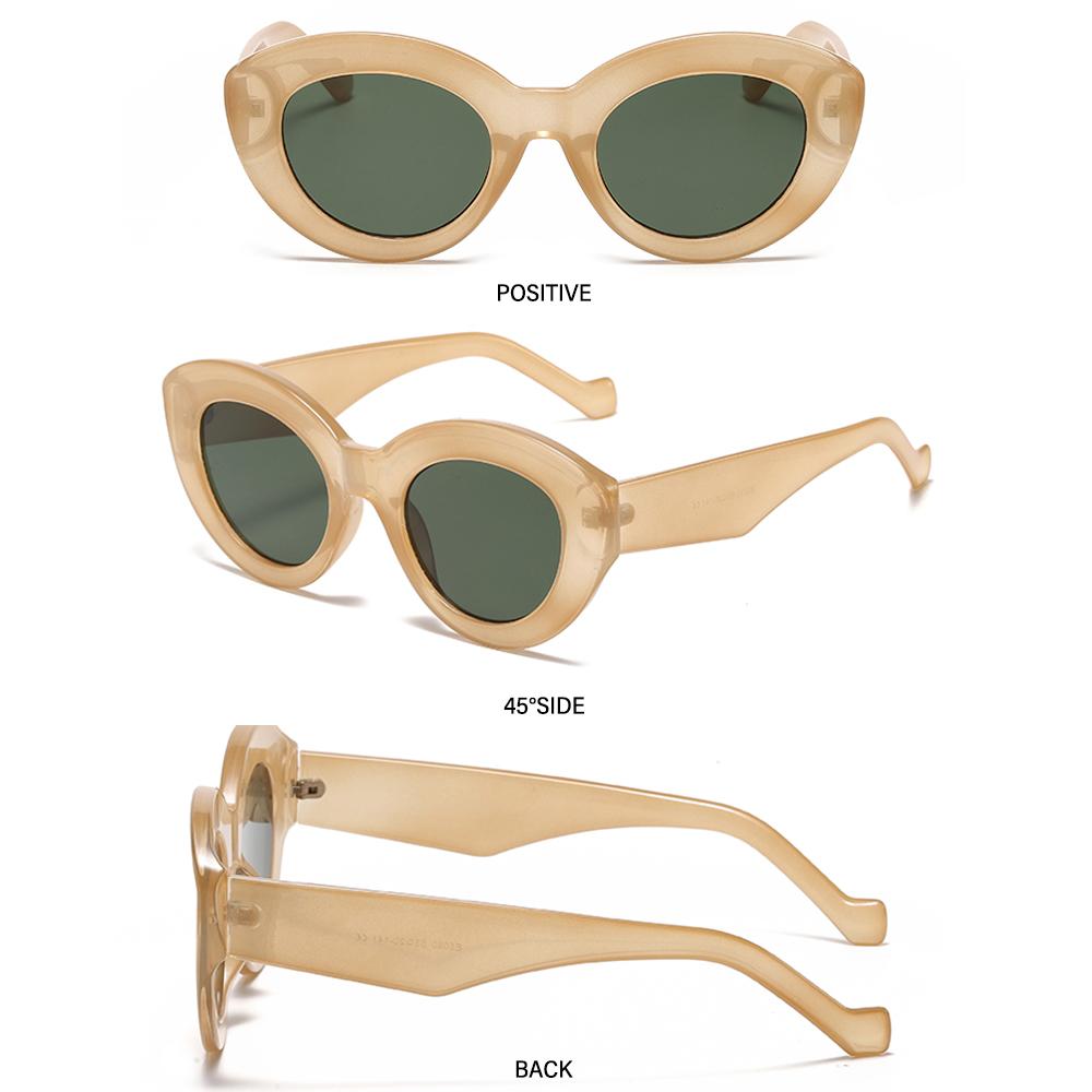 Trendy Eyewear Retro Sun Glasses Thick Frame Oversized Sunglasses Oval Sun Glasses