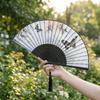 Antique Bamboo Folding Fan Ink Wash Painting Portable Fan Decorative Dance Fan  Summer Use