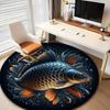 1pc Comfortable Fish Rug,Non-slip and Durable Printed Round Carpet Applicable To Office,Reading Room,Coffee Shop,Living Room and Hotel Decor