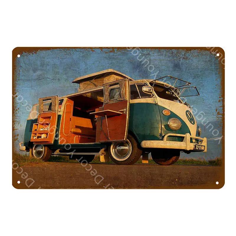 Amerikanischer Oldtimer Truck Vintage Poster Metallschilder Blechplakette Für Pub Bar Club Garage Heimdekor Wandkunst Malerei YJ123