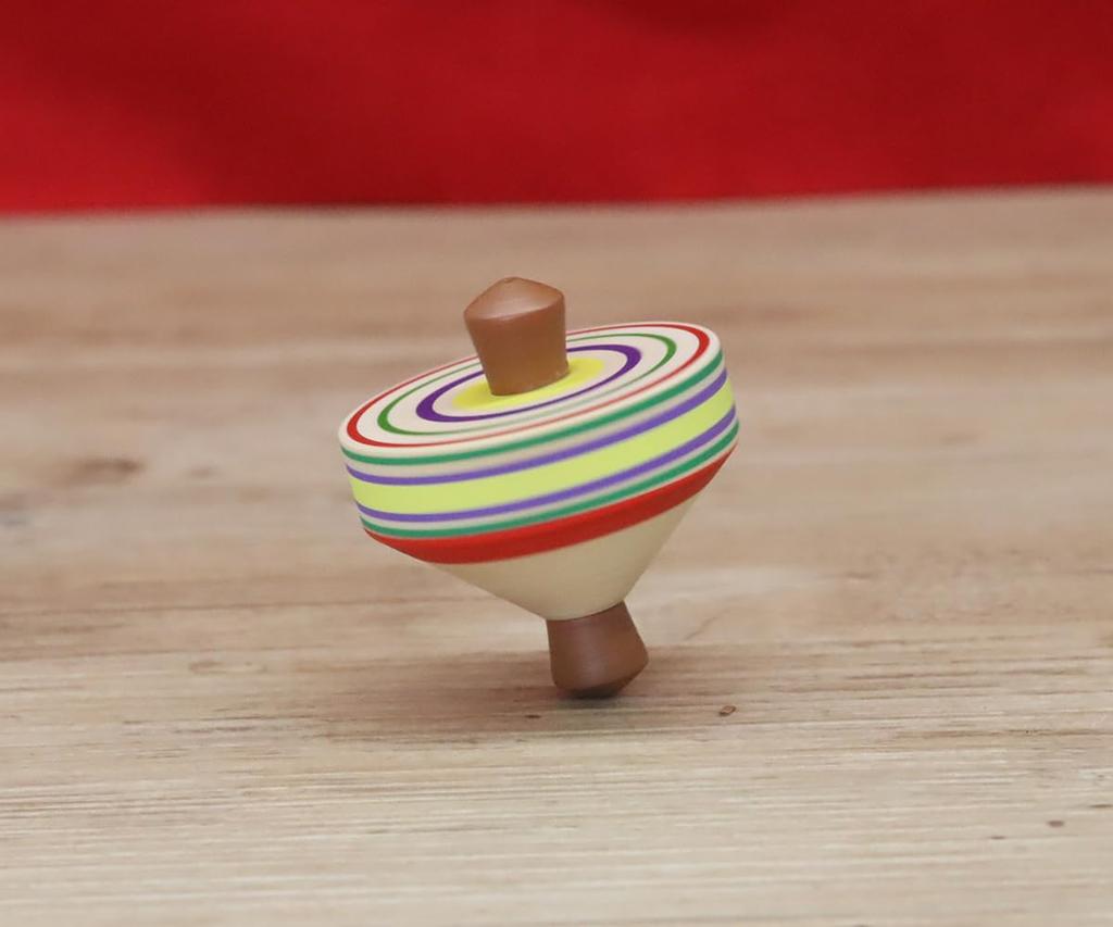 Mini Mini Traditional Japanese Wooden Folk Spinning Tops, Set of 10, for Commercial Use