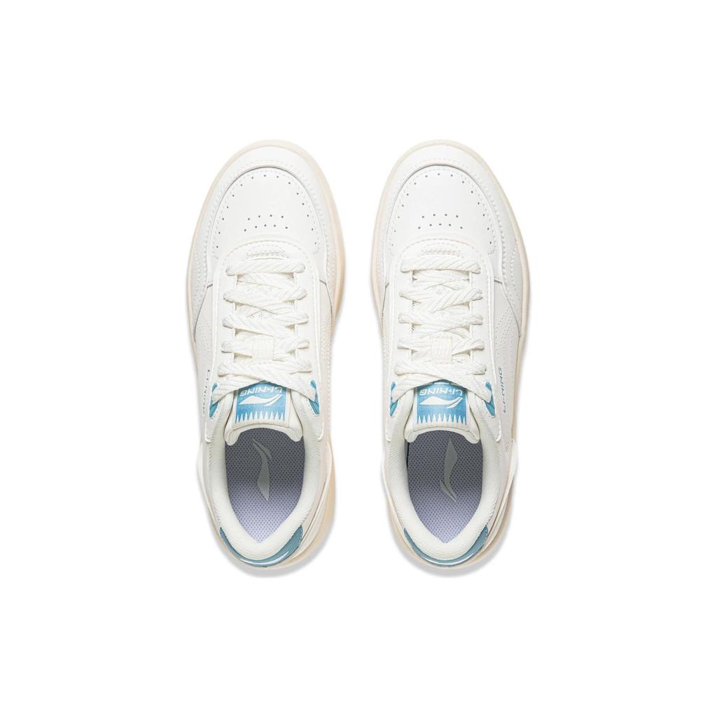 Li Ning Su Su Versatile Casual Comfortable Thick Sole Height Increasing White Sneakers Non-Slip Wear-Resistant Low-Top Skate Shoes AGCU112-2