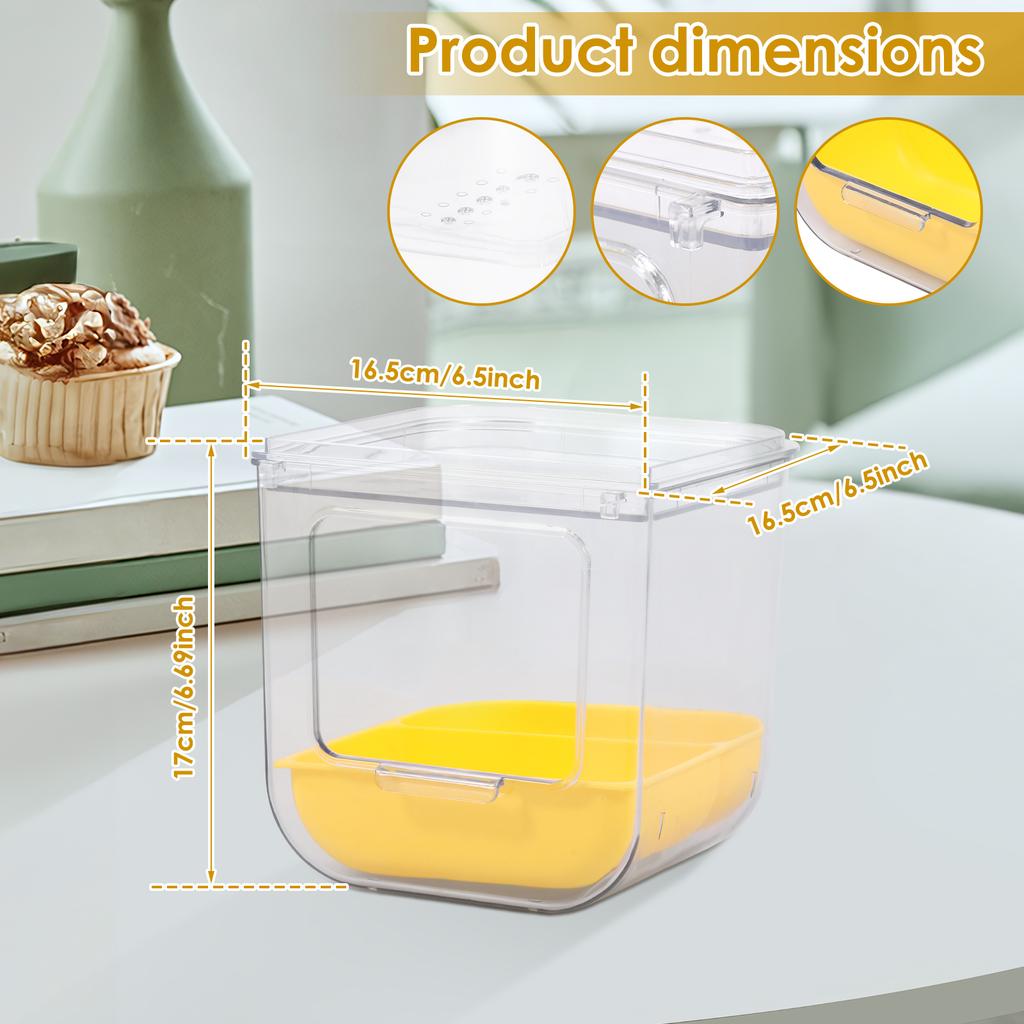 Bird Feeder Plastic Transparent Bird Cage Feeder with Detachable Design Parrot Seed Feeder Bird Cage Accessories Pet Supplies