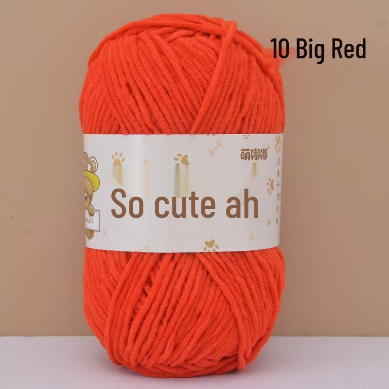 Chenille Crochet Yarn - Medium Thick Hand-Knitted for DIY Crafts & Dolls