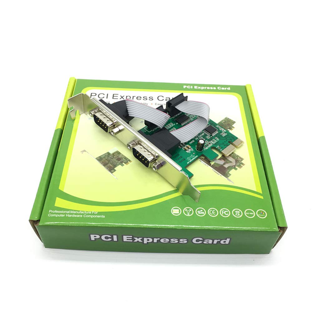 PCIE 2-Port Serial Expansion Card PCI Express To Industrial DB9 RS232 COM Port Adapter WCH382 Chip for Low-Profile Desktop PCs