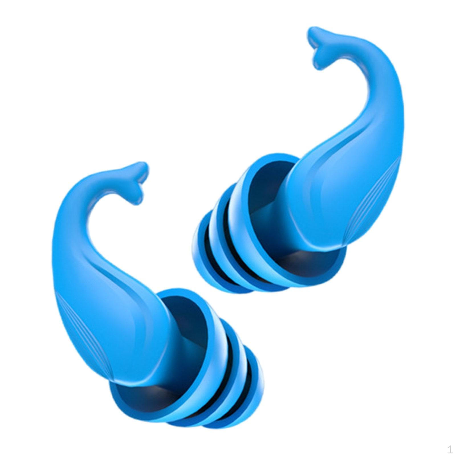 

Multi-purpose Silicone Earplugs, Waterproof, Noise-reducing, Washable, for Swimming, Resting, Noisy синій