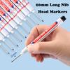 20MM Long Nib Marker Pens Waterproof Deep Hole Head Four Color 6Pcs/Set Markers For Metal Woodworking Marker Tools Art Supplies